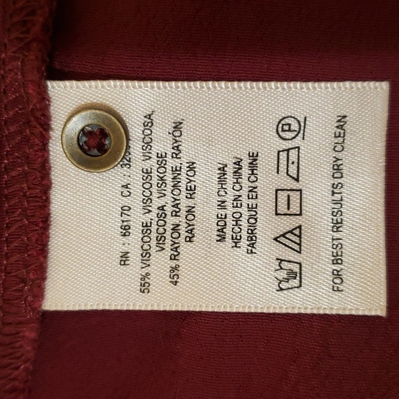 Anthropologie Maeve Galan Burgundy Maroon Tassel Tie Dress Size S - Picture 10 of 10